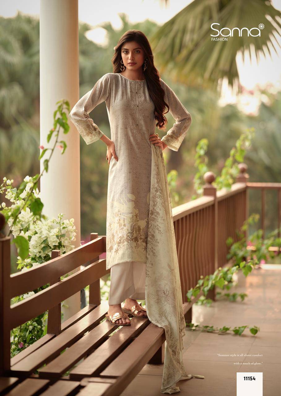 SAFIRA By SANNA Fashion 11149 TO 11154 series Beautiful Festive Suits Stylish PURE HAMP LINEN PRINTED Dresses At Wholesale Price